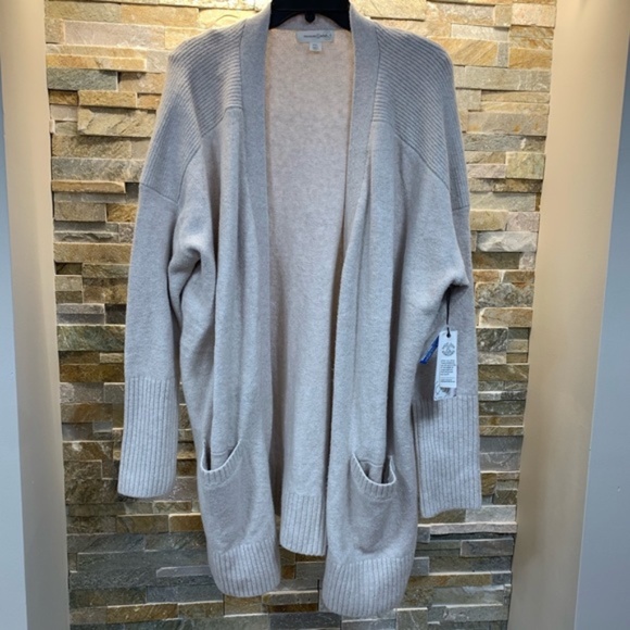 Treasure & Bond Throw-On Cotton & Wool Blend Cardigan - Picture 2 of 6